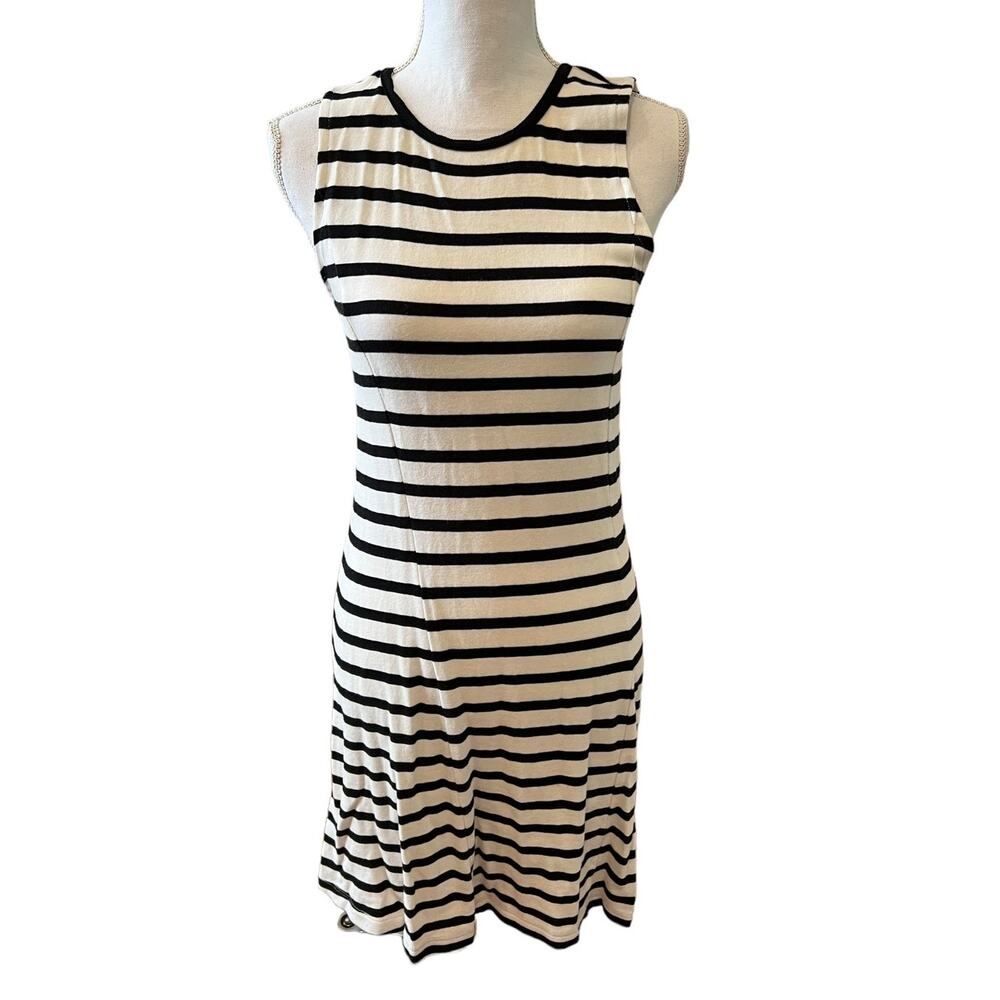 White + Warren Casual Summer Nautical Striped Sleeveless Dress XS